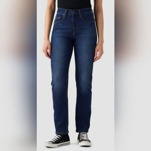 Women’s Dark Blue Levis 724 High Rise Classic Straight Jeans